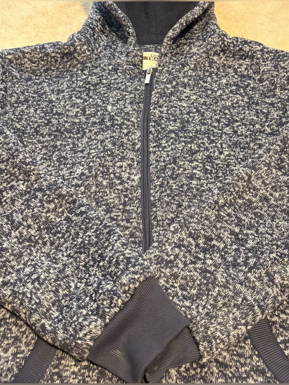 Open Trails men's blue speckled full-zip hoodie - Size L